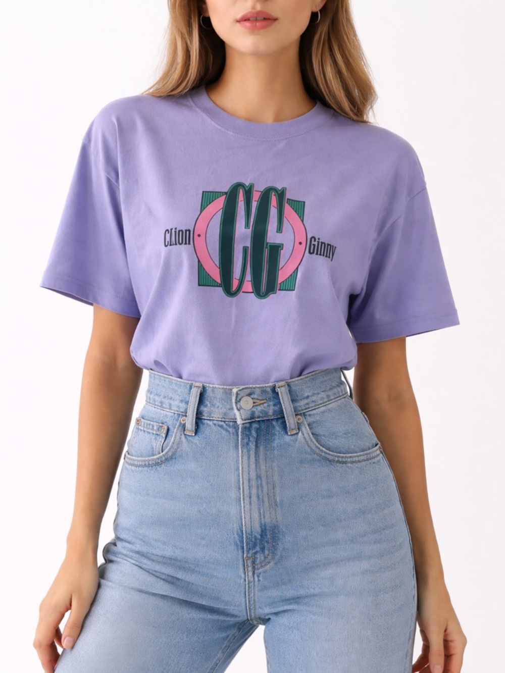 Vintage 1980's - 90's Cotton Ginny Lavender Short Sleeve Cotton Tee